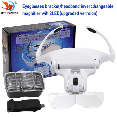 2021Magnifying glasses LED lamp head lamp loupe jeweler magnifying glass eyeglasses tool optical glass repair magnifier