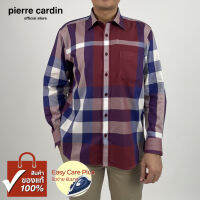 Pierre Cardin เสื้อเชิ้ตแขนยาว Easy Care Plus รีดง่ายยับยาก Basic Fit รุ่นมีกระเป๋า ผ้า Cotton 100% [RCC9749-NV]