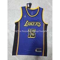 Basketball Uniform 23 Season New Style Lakers No. 15 Levs Purple Statement Edition Jersey Embroidery