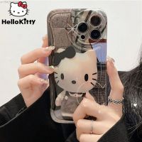 เคสโทรศัพท์ Qiqi เคสโทรศัพท์ปกป้อง3D แฟชันย้อนยุคสำหรับ Sanrio Hello Kitty,เคส Iphone X Xr Xs 11 12 13 14 Pro Max ทนต่อการตกหล่น7 8 Plus SE