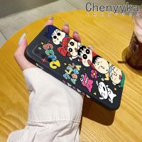 Chenyyyka เคส A03ปลอกสำหรับ Samsung A03s ลายการ์ตูนดินสอสีชินชินเพื่อนเคสมือถือนิ่มบางลายขอบสี่เหลี่ยมด้านข้างเคสนิ่มซิลิโคนเคสป้องกันการกระแทก