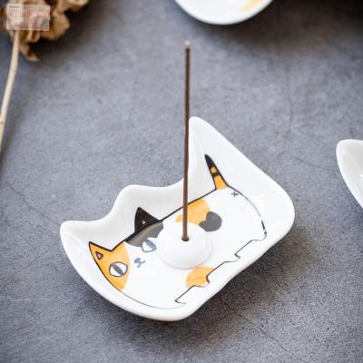 WEISHIMAN ถาดขนมขบเคี้ยวผลไม้น้ำส้มสายชูมัสตาร์ดตกแต่งรูปลูกแมว1ชิ้นสไตล์ญี่ปุ่นจานสำหรับของหวานจานซอส