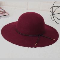 Autumn And Winter New Style Wool Big-Brimmed Hat, Women’S Fashion Simple British Warm Style Wool Top Hat