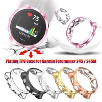 Soft Plating Shockproof Shell TPU Watch Case Screen Protectors Protective Cover for Garmin Forerunner 245 / 245M