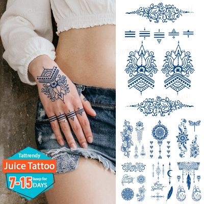 hot【DT】 temporary henna tattoo juice ink natural hand finger mandala flower lace body art painting long lasting