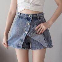 [COD] Large size 200 catties high waist denim women 2023 summer new word without velvet to look thinner wide legs hot