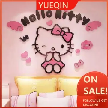 Cute Hello Kitty Cartoon Mural Decals Art Home Decor Removable DIY