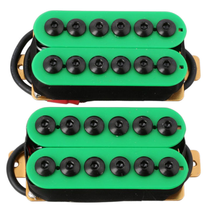 2pcs-double-coil-electric-guitar-humbucker-pickup-bridge-amp-neck-ceramic-magnet-invader-style-punk-green