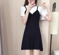 พร้อมส่งจากไทยZASHION ชุดเดรสใส่สบายสไตล์เกาหลี Korean Casual Sling Dress Combined Dress