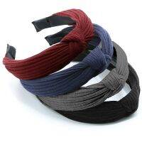 4Pcs Knot Headband for Women Headwear Turban Elastic Hair Band - Wide, Stretchy and Twist Knotted with Solid Colors