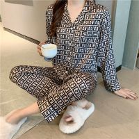 ■ↂ Silk Pajamas Women 39;s Summer Long Sleeve Trousers Two piece Set Fashionable Wearable Ladies Thin Casual Homewear Suit Sexy Pjs