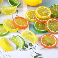 Christmas Home Decor Lifelike Fruit Figures Plastic Citrus Fruit Blocks Fake Lemon Wedges Miniature Food Photography Props