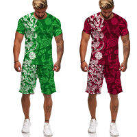 Maori Print WomensMens T-shirts Sets Ethnic Style Vintage Tops Men’s TracksuitShorts Sport And Leisure Summer Male Suit