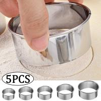 5Pcs/Set Round Stainless Steel Biscuit Mold Dumpling Skin Cutting Mould DIY Cake Pastry Baking Tools Home Kitchen Clips Gadgets