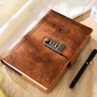 Retro Password Book With Lock 200 Pages A5 Diary Thickened Creative Hand Ledger Student Notepad Stationery Notebook Office Gift