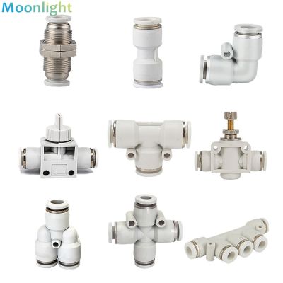 High Quality White Pneumatic Fitting Tube Connector  Water Pipe Push In Hose 4/6/8/10/12/14/16mm PU PY PK PE PV SA PZA PLM SA-B Pipe Fittings Accessor