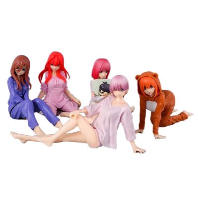 LIAND PVC 10ซม. Nakano Nino Ichika คอลเลคชั่นของเล่นแอ็คชั่นตุ๊กตาชุดนอนตุ๊กตาแก่นสารมิกุ