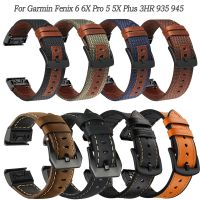 〖Bar watchband〗หนัง22 26มม Band Quick Release Approach S60 S62สายคล้อง ForFenix 7 7X 6X 65X 5 Plus 3HR Easyfit นาฬิกาข้อมือ