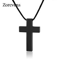 Leather Necklace Cross Pendant