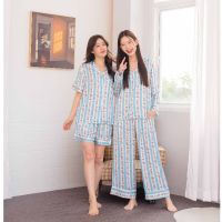 ชุดนอน Muslin pajamas  ชุดนอน  ซาติน Silk Satin ผ้านุ่มลื่น ใส่สบาย ( รุ่น P970,T970,N970)