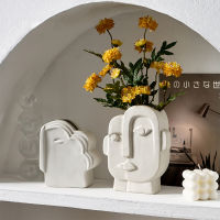 Nordic Style Home Decor Creative Ceramic Vase Simple Human Face Decoration Vase for Flower Plant Pot Luxury Pot for Dried Flower