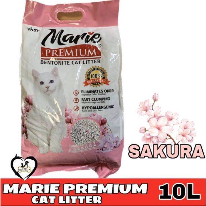 MARIE Cat Litter Sand (SAKURA SCENT) 10L or 8KG | Lazada PH