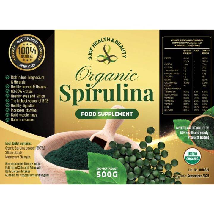 Organic Spirulina 500 mg 970 tabs Australia certified organic Lazada PH