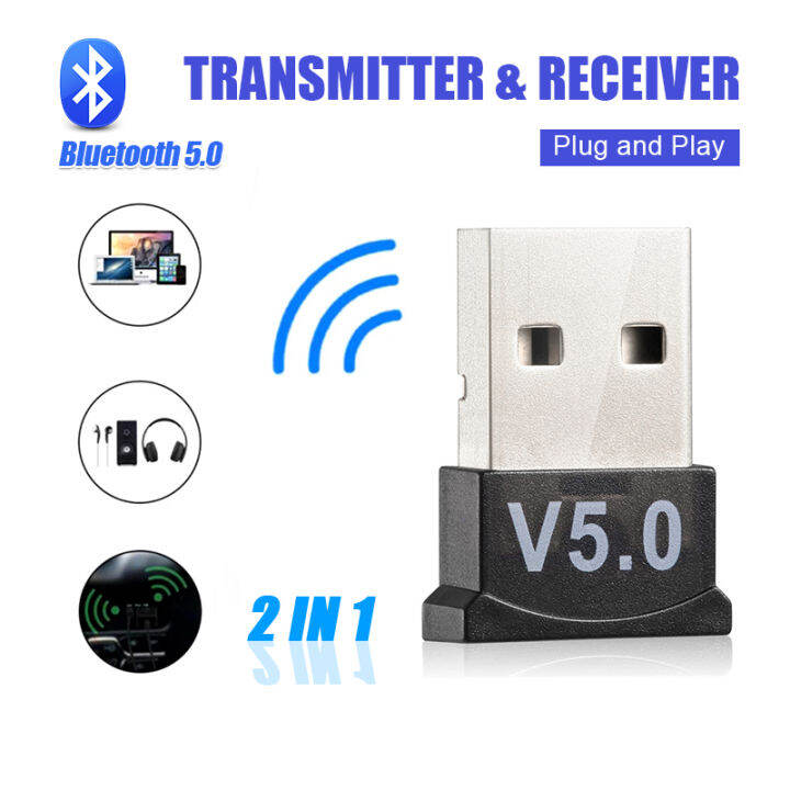 Bluetooth 5.0 Receiver & Transmitter Wireless USB Adapter Audio Sender