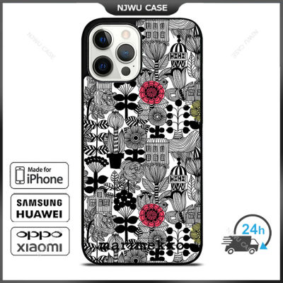 Marimekko 2 Phone Case for iPhone 14 Pro Max / iPhone 13 Pro Max / iPhone 12 Pro Max / XS Max / Samsung Galaxy Note 10 Plus / S22 Ultra / S21 Plus Anti-fall Protective Case Cover