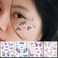 2023 New Disposable Waterproof Glitter Temporary Tattoo Sticker Winged Butterfly Face Arm Eye Body Fake Tattoo Sticker for Women Stickers