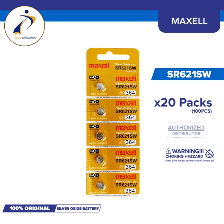Maxell SR621SW Silver Oxide Battery (20 Cards) Lazada PH