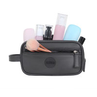 Business Women Men Travel Waterproof Toiletry Bag Leather Wash Shower Makeup Organizer Portable Cosmetic Case Handle Bag