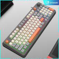 Shiwaki Keyboard Gaming RGB 94คีย์แป้นพิมพ์ USB แบบมีสายขนาดกะทัดรัดสำหรับนักเล่นเกมพอร์ตคอมพิวเตอร์แบบมินิ