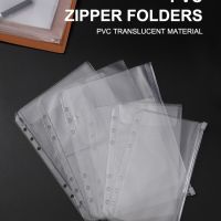 10pcs A5 A6 A7 Cash Envelopes for Budgeting Clear Zipper Folders Binder Pockets Loose Leaf Bag for 6-Hole Pouch Document Filing