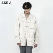 ASRV Men s vintage denim jacket premium street ruffian jacket solid color