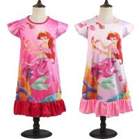 2023 Disney Princess Dress Girl Summer Clothing Kids Clothes Childrens Pajamas Birthday Dresses Casual Costume Ariel 3 8 Y