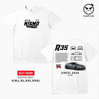 เสื้อยืดพิมพ์ลายโลโก้ GT-R35 2024 ผ้าคอตตอน 100% (แขนสั้น) เสื้อผู้ชาย สไตล์ขาวดำ เสื้อเชิ้ตโอเวอร์ไซส์