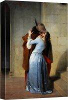 The Kiss Il Bacio By Francesco Hayez ผ้าใบศิลปะพิมพ์บนผนังการทำสำเนาภาพวาดที่มีชื่อเสียง32X48