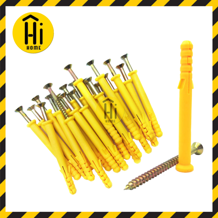 Ribbed Plastic Drywall Anchor KitWall Anchors with ScrewsPlastic Self