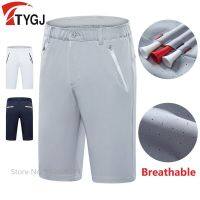 Ttygj Men Casual Sports Short Pants Male Breathable Golf Shorts Zipper Pocket Bottoms Elastic Apparel for Thin Training Clothes Can Put Tees