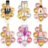 Bachelorette Party Decorations Champagne Wine Bottle Foil Balloons Whiskey Beer Bar Cheers Ballon Birthday Wedding Dinner Decor