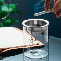 hot【DT】 GIANXI Detachable Glass Ashtray Funnel Windproof Car Cup Room Anti-fly Ash Office With Lid