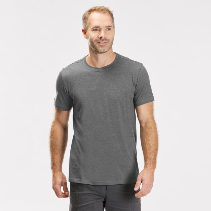พร้อมส่ง-เสื้อยืดผู้ชายสำหรับใส่เดินในเส้นทางธรรมชาติ-mens-country-walking-t-shirt-nh550-fresh