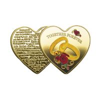 【CC】❃۞  Shaped Commemorative Coin 52 Kinds of I You Plated Gold Valentines