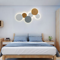 Creative Combined DIY Round LED Wall Lamp Bedroom Bedside Decoration Wall Light For Home Loft Stair Ho Cafe Clothing Decor