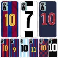 [Hot K] ฟุตบอลเบอร์7 10 30สำหรับ Xiaomi Redmi Note 10S 10 11S 11 9S 8T 8 Pro เคสโทรศัพท์11T 5G 11E 9T 7 6 5 5A 4เคสโทรศัพท์วิบวับ Coque