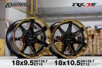 ล้อแม็กใหม่ ขอบ18 -  COSMIS รุ่น REA5 EVOLUTION - สีดำทอง - ขอบ18 x 9.5 x 10.5 x 6รู139.7 ET15/12 - ส่งฟรี Kerry Express - กรุณาสอบถามสต็อกก่อนกดสั่งซื้อ