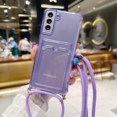 Crossbody Lanyard Card Bag Case For Xiaomi Redmi Note 11 11S 10 10S 9 Pro Max 9T POCO X3 Shockproof Soft TPU Clear Back Cover