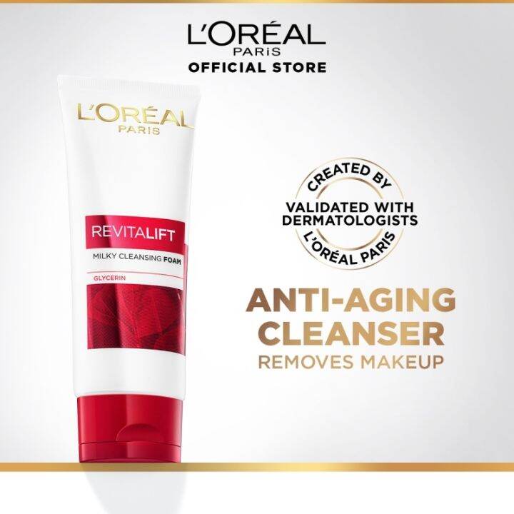 LOreal Paris Revitalift Milky Foam Facial Cleanser 100mL Lazada PH