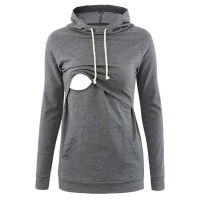 Maternity Nursing Hoodie Winter Pregnancy Clothes For Pregnant Women Breastfeeding Hooded Tops T Shirt Autumn Lactation Clothing